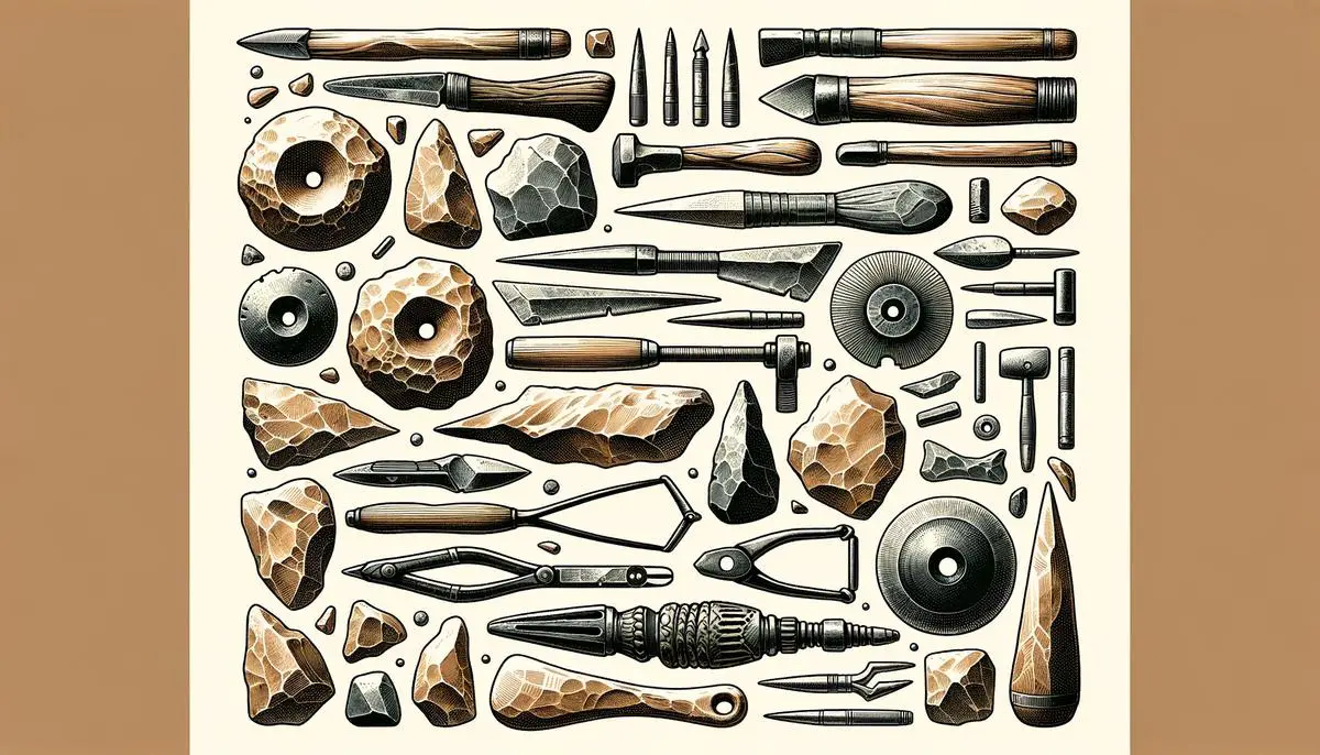 Ein realistisches Bild von Steinzeit-Werkzeugen für visuell beeinträchtigte Personen