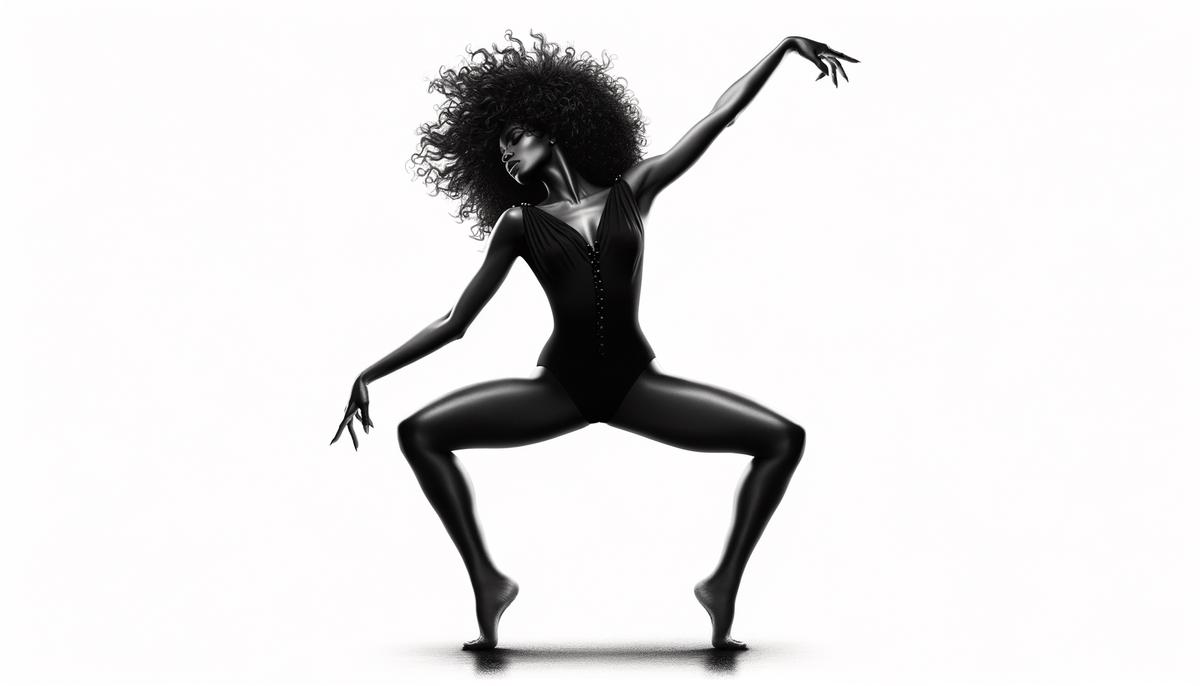 Beyoncé performing the iconic Single Ladies dance in a black leotard