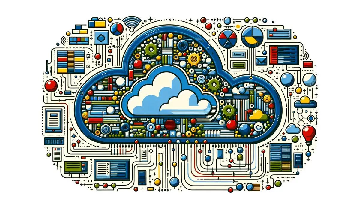 Eine visuelle Darstellung der Google Cloud Plattform mit Verbindungen zu verschiedenen Cloud-Diensten und -Funktionen.