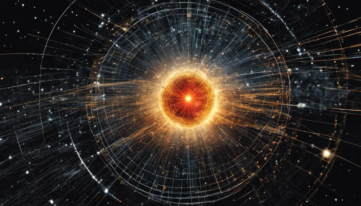 Illustration of the Higgs-Boson particle, a fundamental particle in physics that plays a crucial role in understanding the universe and its fundamental structures.
