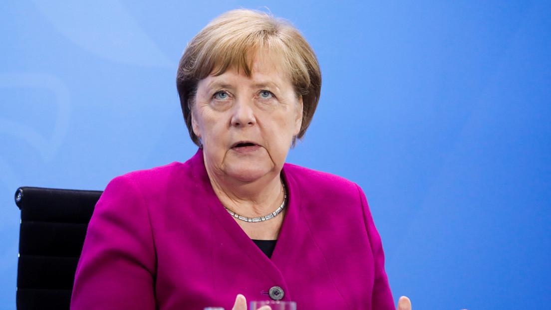 Angela Merkel bei einem EU-Gipfel, die entschlossen für die Einheit der EU während der Brexit-Verhandlungen eintritt.