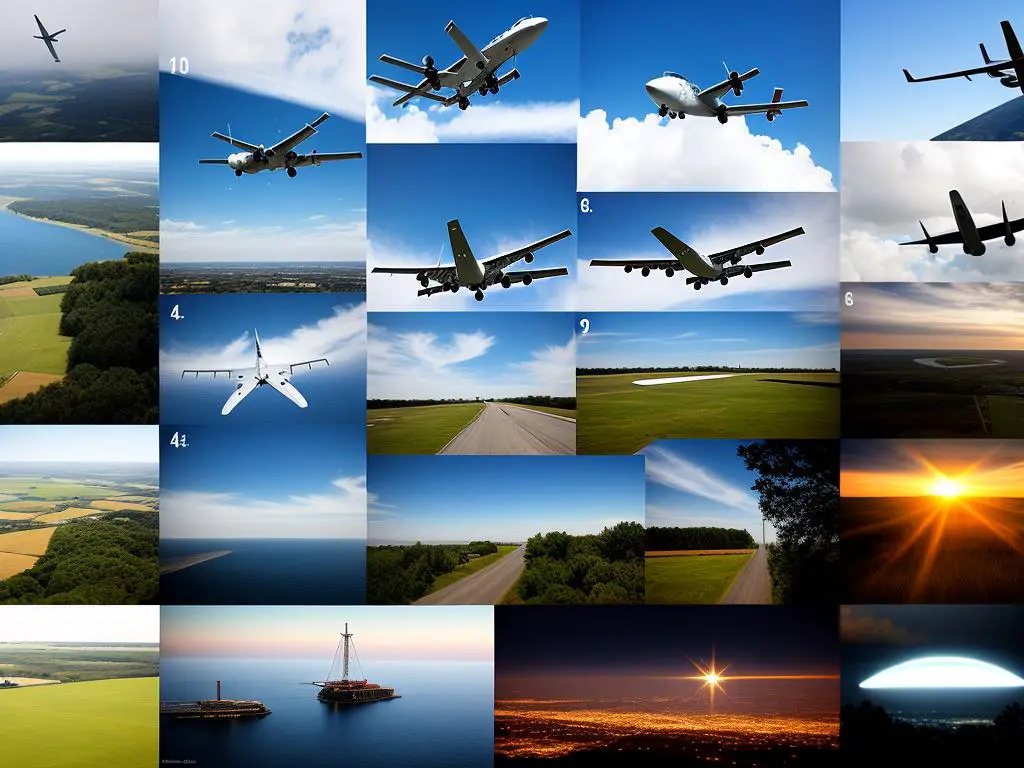 Collage von verschiedenen Flugzeugen, symbolisiert die Mythos Nummer eins: Flugzeugabstürze sind häufig