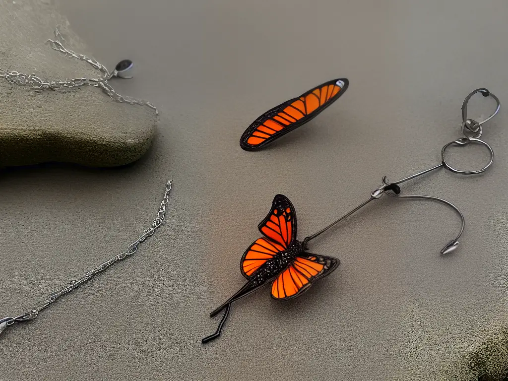 Ein junger Schmetterlingssammler fixiert einen gesammelten Schmetterling auf einer Nadel und bereitet ihn für die Konservierung vor.